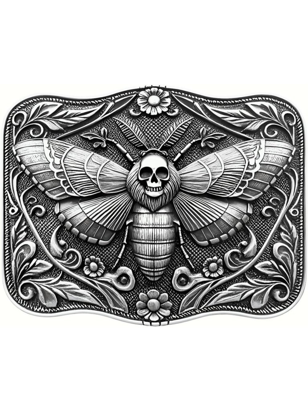 Men 002 Grey Moth Vintage Cowboy Buckle Texas Map Longhorn Rodeo Belt